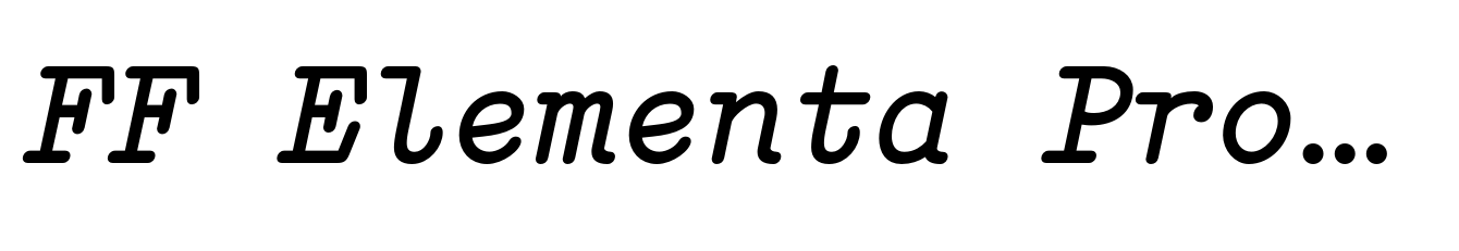 FF Elementa Pro Bold Italic